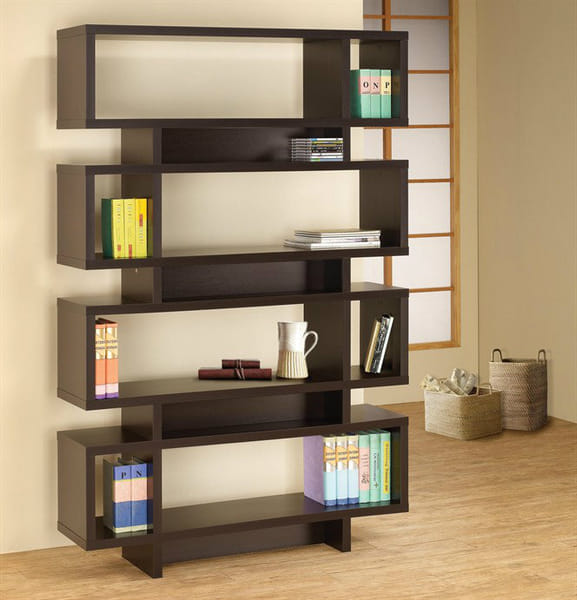 RX Modern Cappuccino Bookshelf in Wood