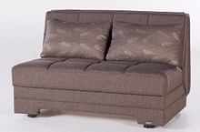 Twist Loveseat Bed in Brown Fabric