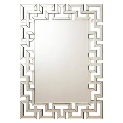 Ikea Interlocking Greek Frameless Wall Mirror  in Silver Color