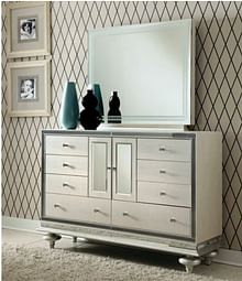 Hollywood Swank Crystal Croc Dresser and Mirror by AICO