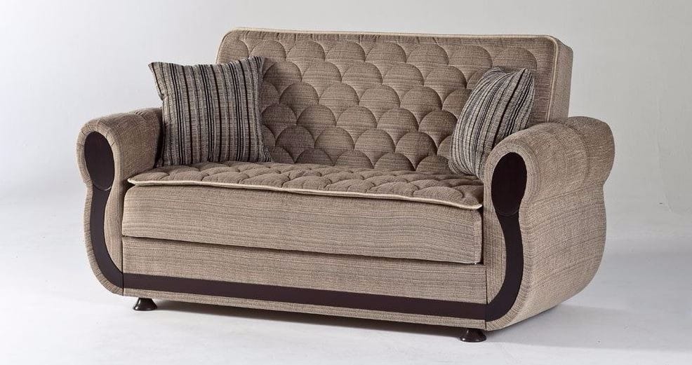 Argos Light Brown Convertible Loveseat
