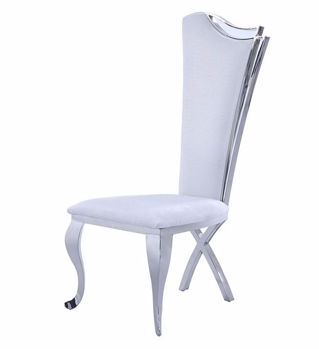 Nadia White Tall-Back Side Chair