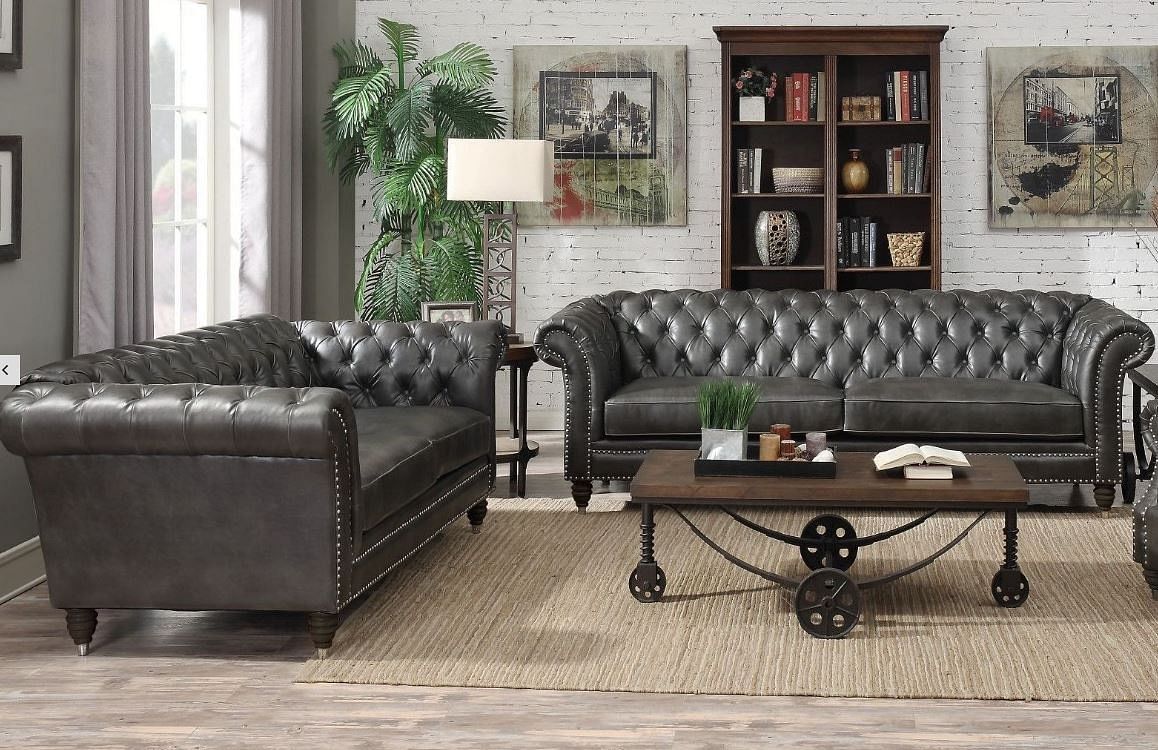 Kings Tufted Sofa and Loveseat Set