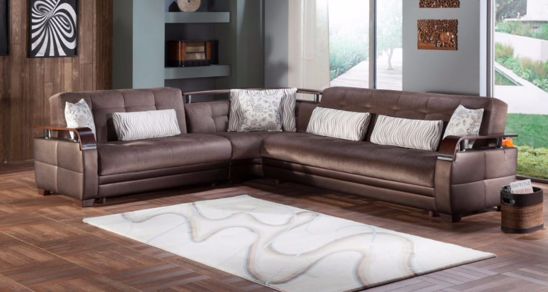 Natural Sectional - Prestige Brown