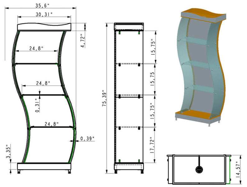 S-Shaped Glass Curio