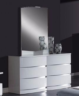 Aurora Dresser and Mirror in White
