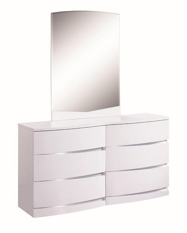 Aurora Dresser and Mirror in White