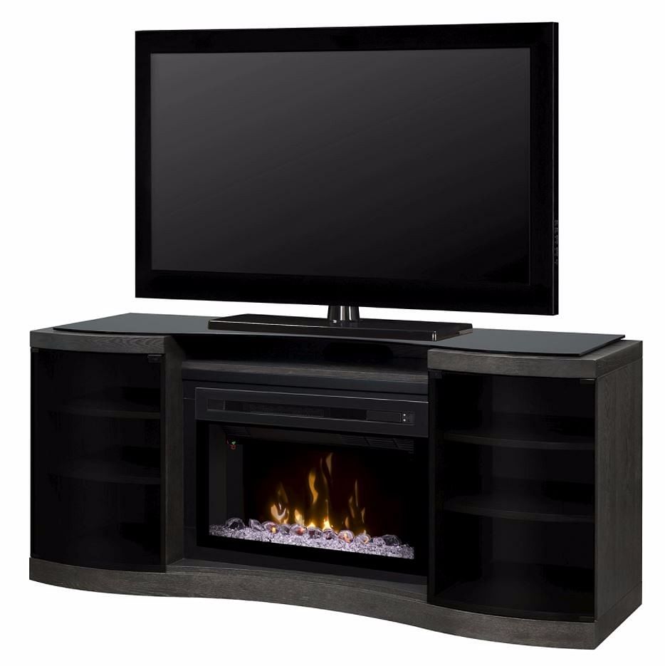 Acton Media Console -Silver Charcoal- Acrylic Ice