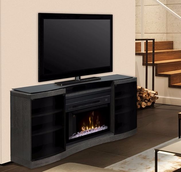 Acton Media Console -Silver Charcoal- Acrylic Ice