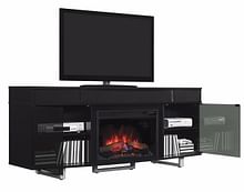 MP-LITE TV STAND WITH FIREPLACE  BLACK