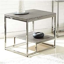 Lucia Grey-Black Nickle End Table