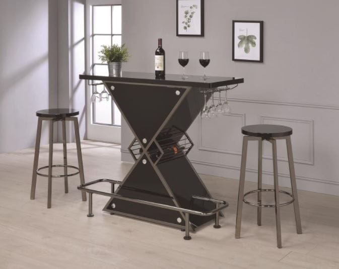 Glossy Black Bar Unit in black