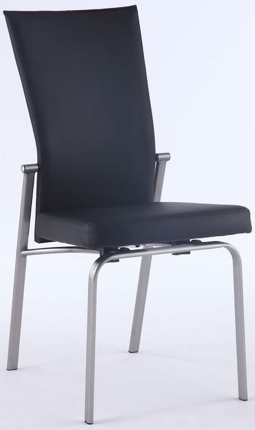 Molly Black Brushed Metal Side Chair