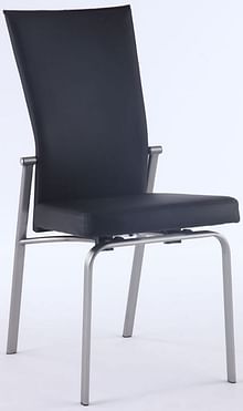 Molly Black Brushed Metal Side Chair
