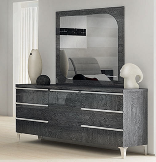 Elite Grey Birch Dresser and Mirror