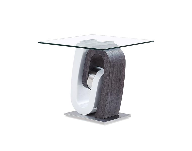 Lana Grey Glass Top End Table