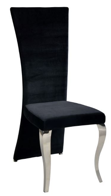Transitional Rectangular High Back Side Dining Chair Black