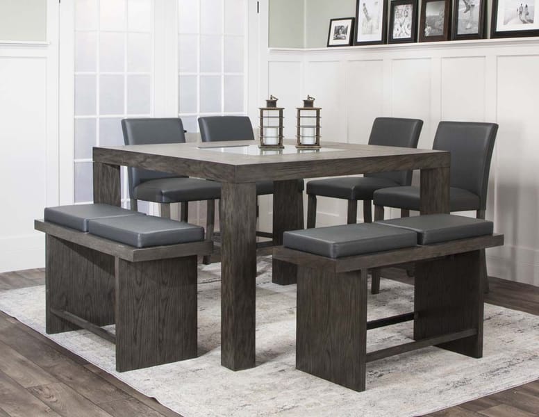 Cogar Charcoal Counter Height Dining Bench