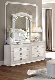 Aida White Double Dresser and Mirror
