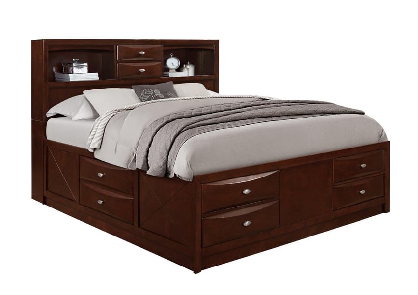 Linda Merlot Bedroom Collection - Queen Storage Bed
