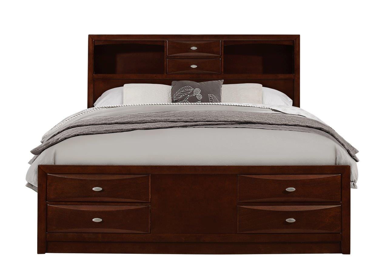 Linda Merlot Bedroom Collection - Queen Storage Bed