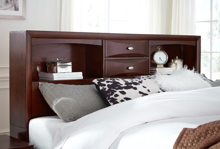 Linda Merlot Bedroom Collection - Queen Storage Bed