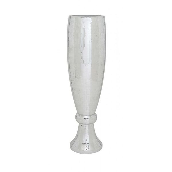 Silver Polystone Mosaic Mirror Inlay Vase Tall