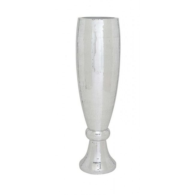 Silver Polystone Mosaic Mirror Inlay Vase Tall