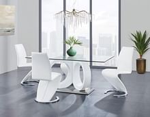 Moon White Modern 5pc Dining Set