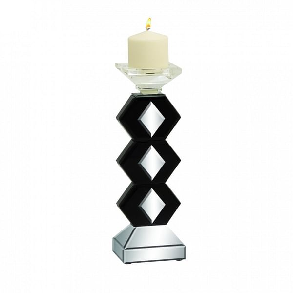 Black Glass Candle Holder