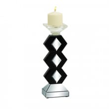 Black Glass Candle Holder
