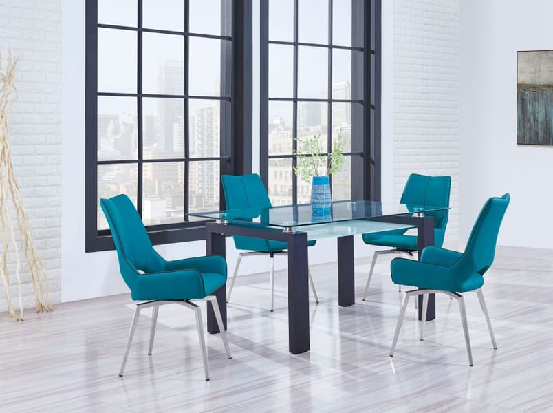 Hermes Blue Swivel Chair