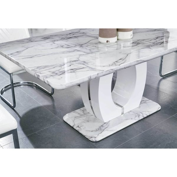 Dining Room Dining Tables Mary White Marble Look Dining Table at iStyle