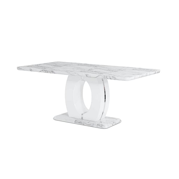 Mary White Marble Look Dining Table