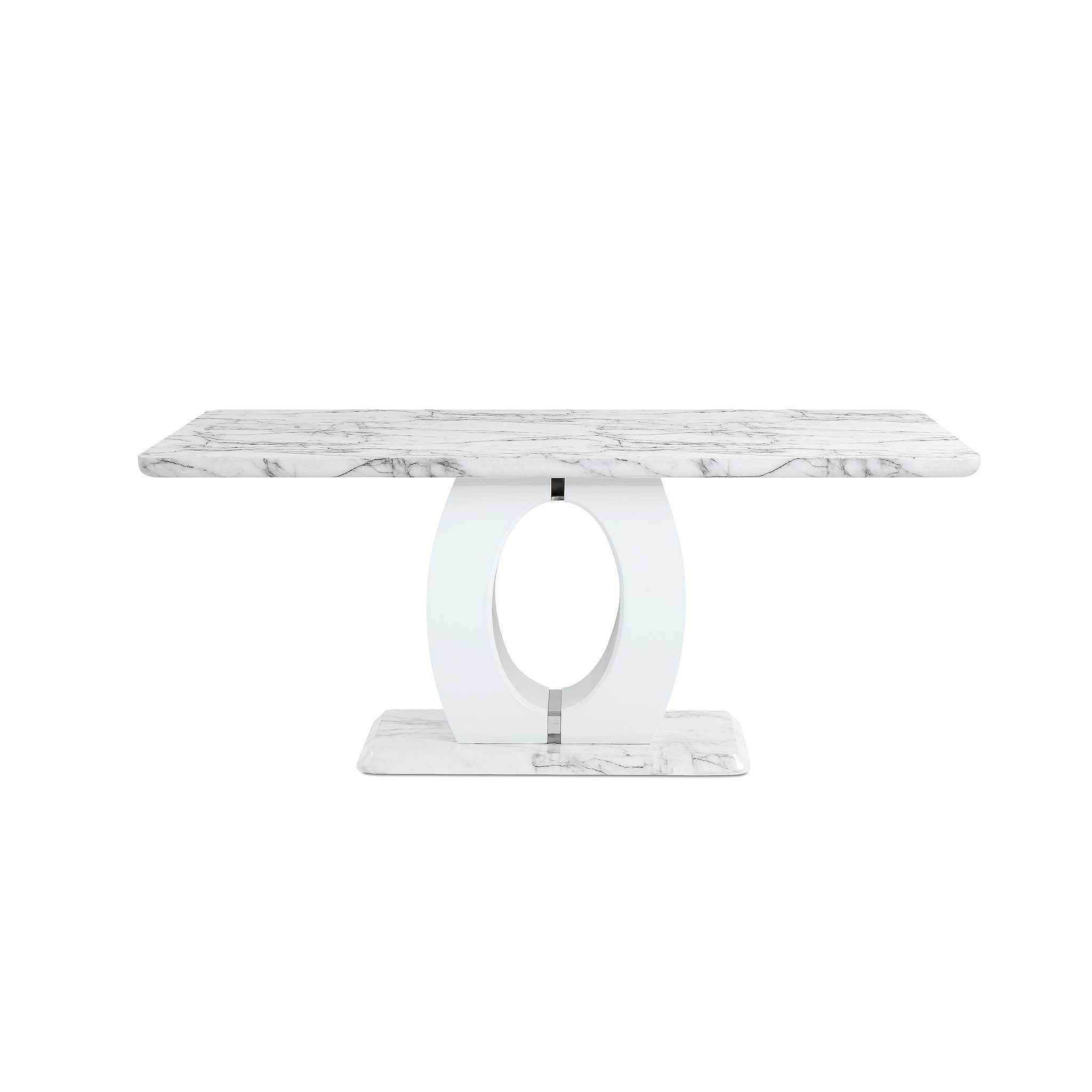 Mary White Marble Look Dining Table