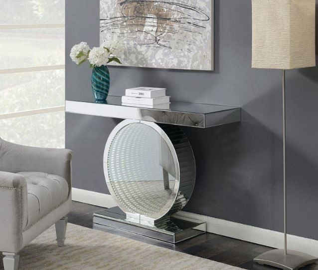 Silver Glass Console Table