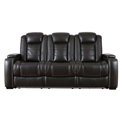 Midnight Power Reclining Sofa in Black - LAST ONE