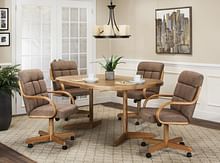 Laminated Table with 4 swivel Chairs - 5 pc Dining Set