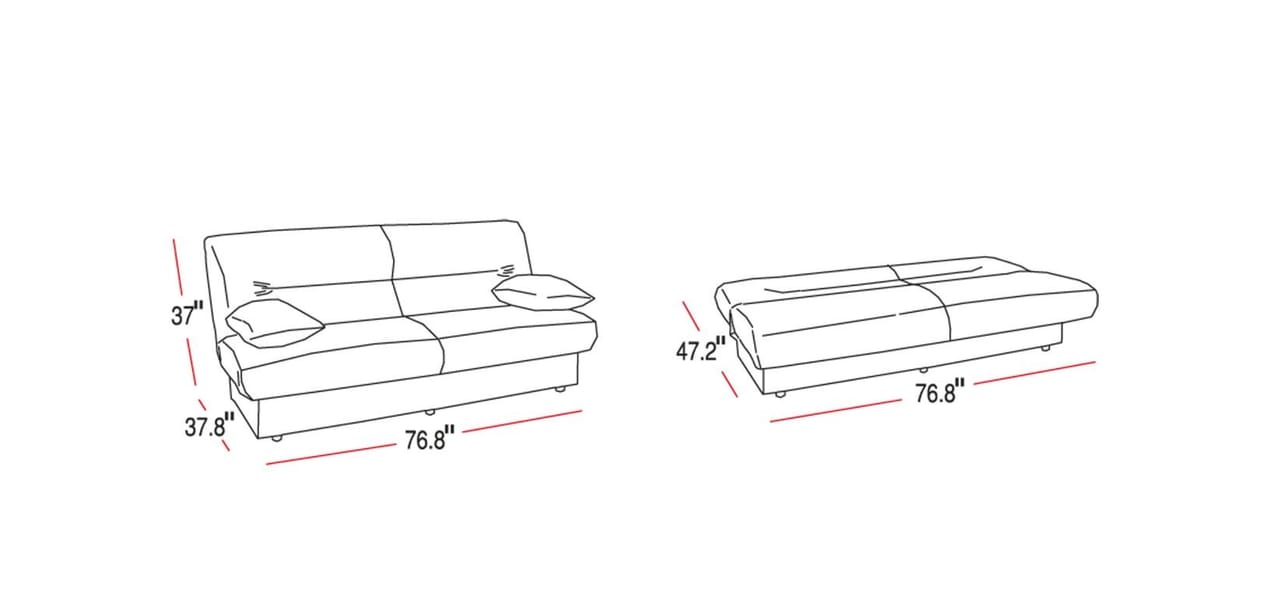 Regata Black Vinyl Sofa Bed