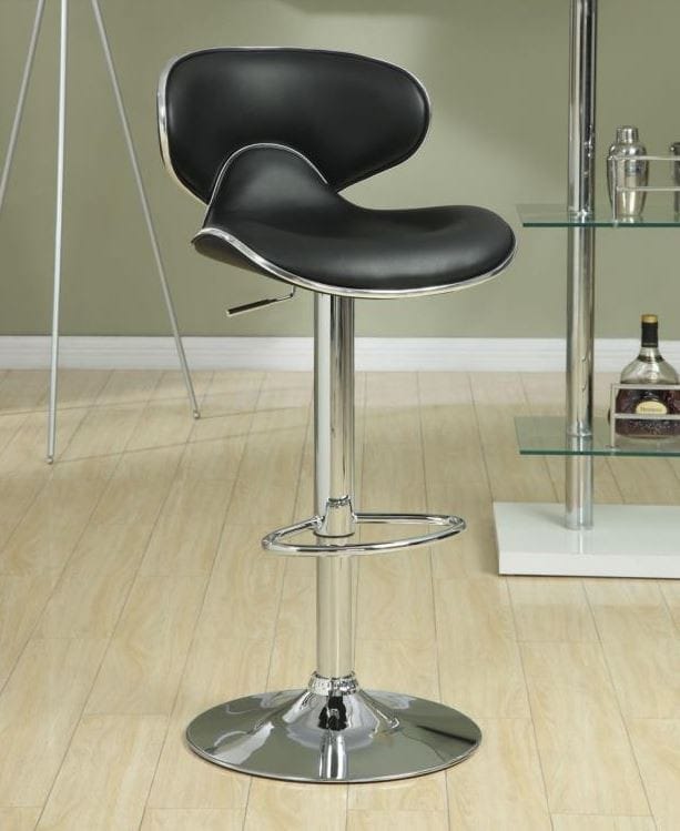 Charlie Adjustable Bar Stools Chrome and Black