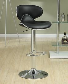Charlie Adjustable Bar Stools Chrome and Black