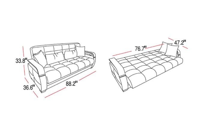 Natural Naomai Light Brown Sofa Bed
