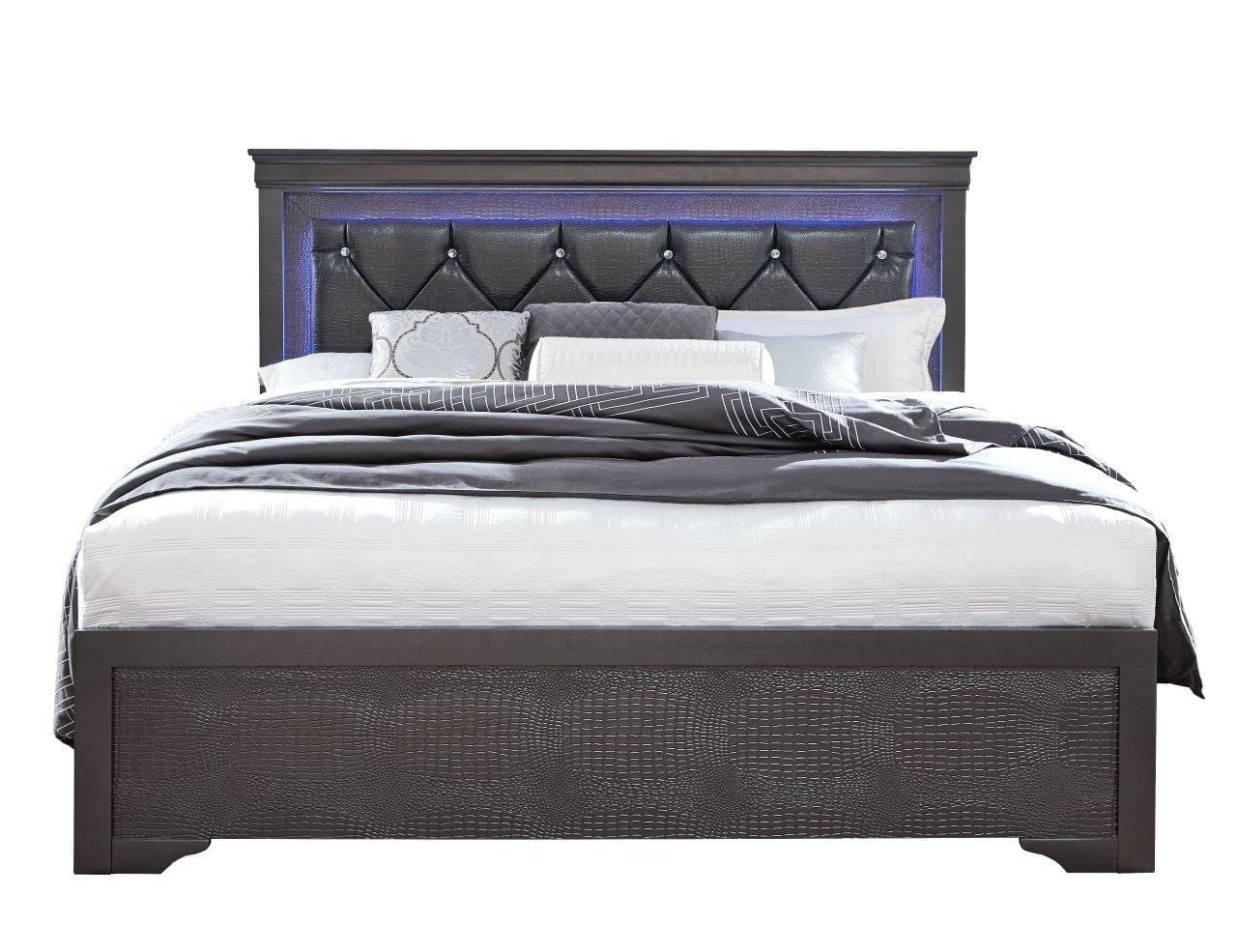 Pompei Grey Bed in Queen Size