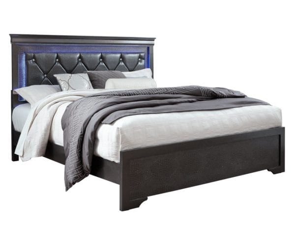Pompei Grey Bed in Queen Size