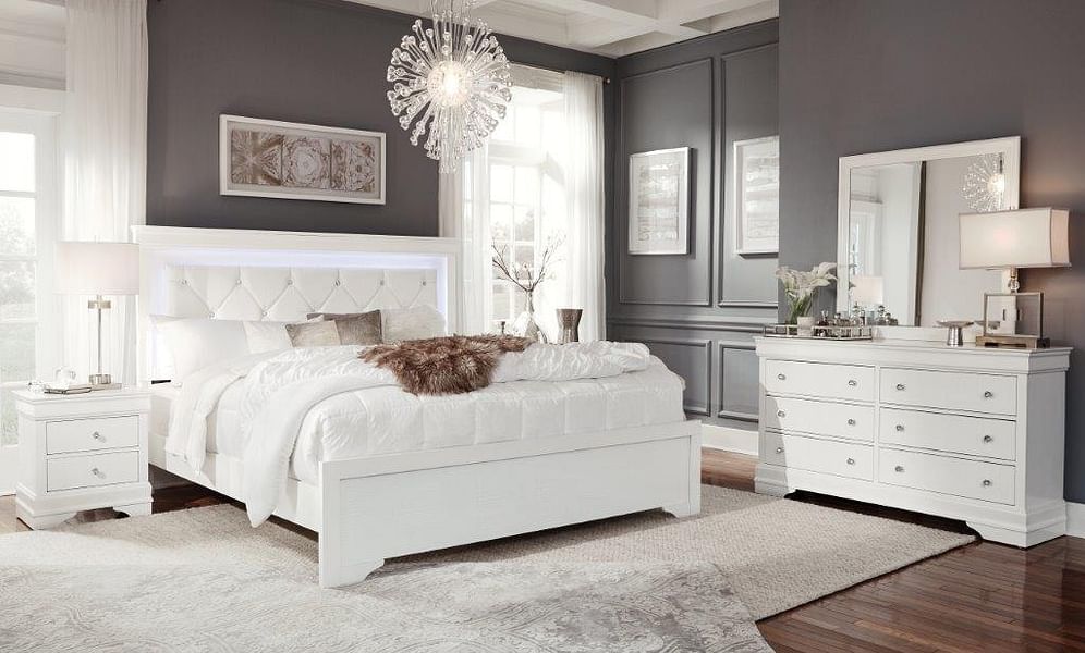 Pompei White Bed in Full Size