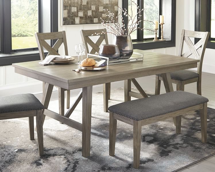 Aldwin dining table and 4 chairs 2024 and bench set