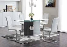Park 5pc Dining Set with White Dining Chairs