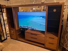 Modern Wood and Glass Entertainment Center