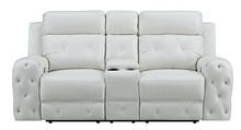 Lindy White Power Reclining Loveseat