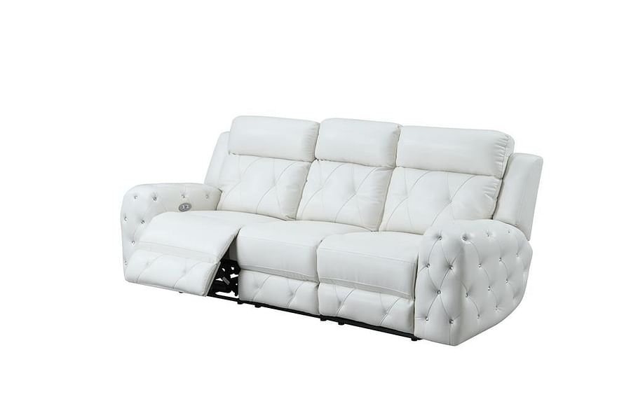 Lindy White Power Reclining Sofa